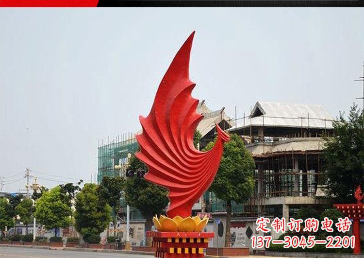 山西城市的至高象征——不锈钢凤凰雕塑
