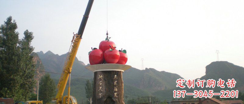 山西不锈钢苹果雕塑缔造城市风采