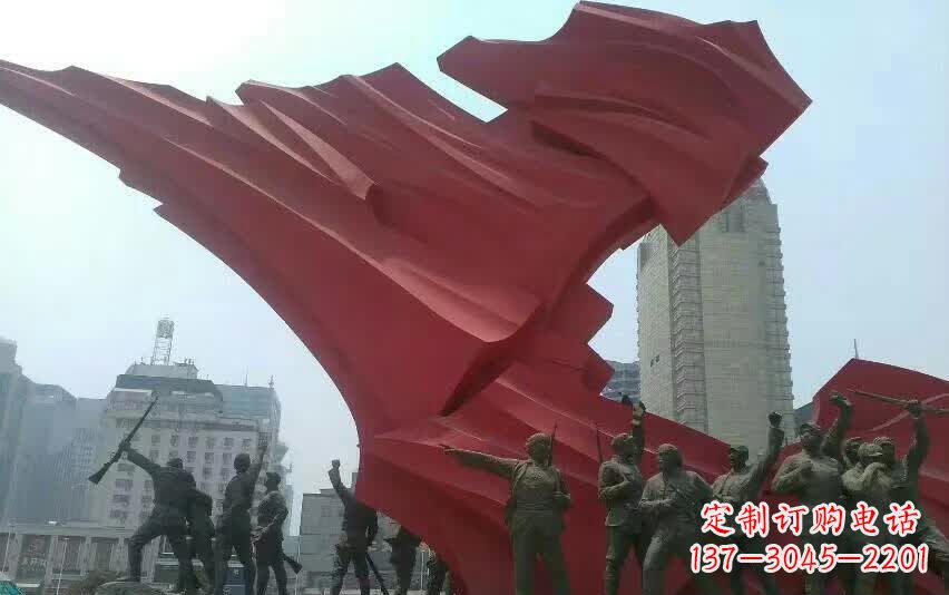 山西大型不锈钢红军雕塑——见证历史荣光