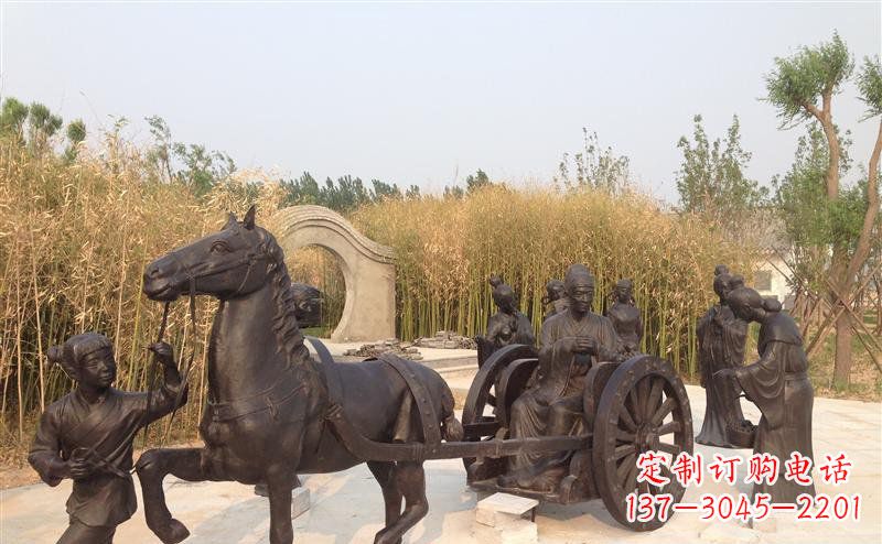 山西城市公园的马车雕塑