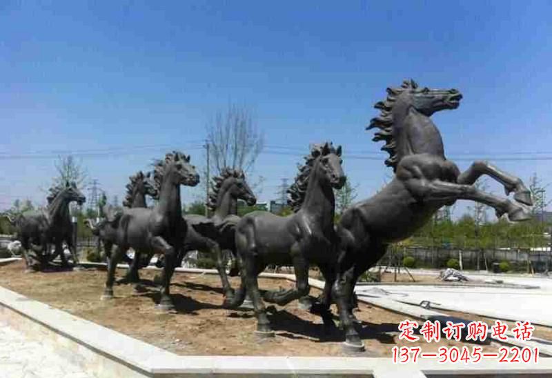 山西城市园林奔马铸铜雕塑