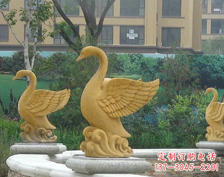 山西天鹅雕塑美丽的园林装饰