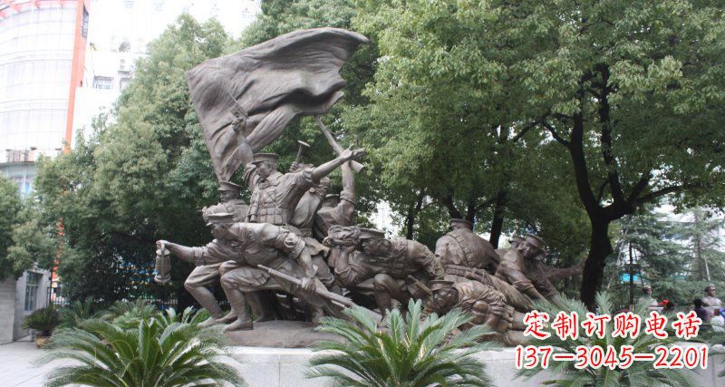 山西革命战士的英勇雕塑