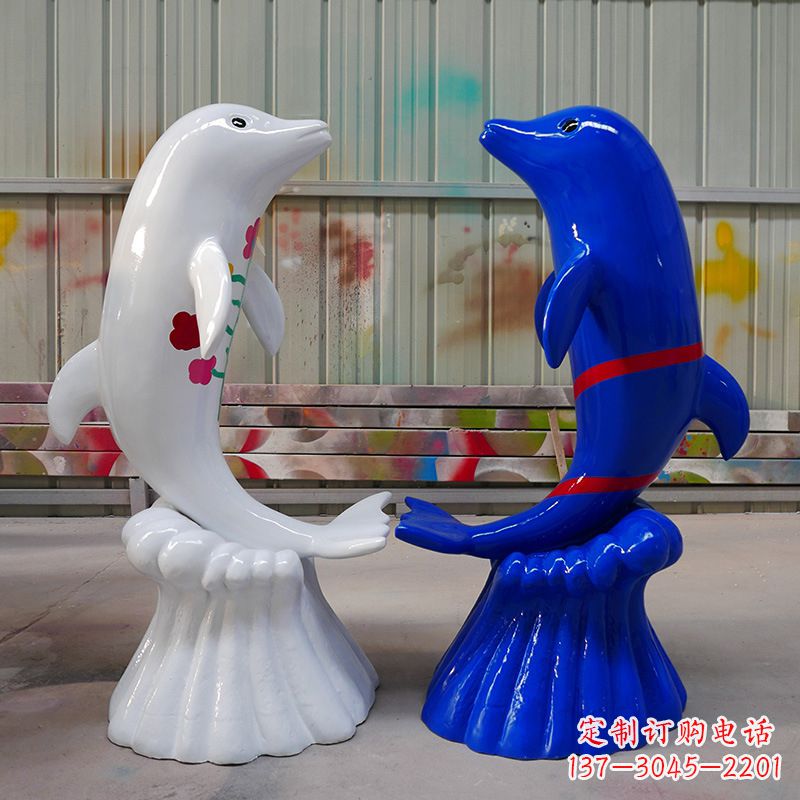 山西海豚雕塑美丽的景观装置