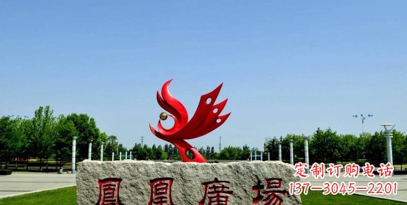 山西不锈钢凤凰雕塑奔放优雅的艺术之作