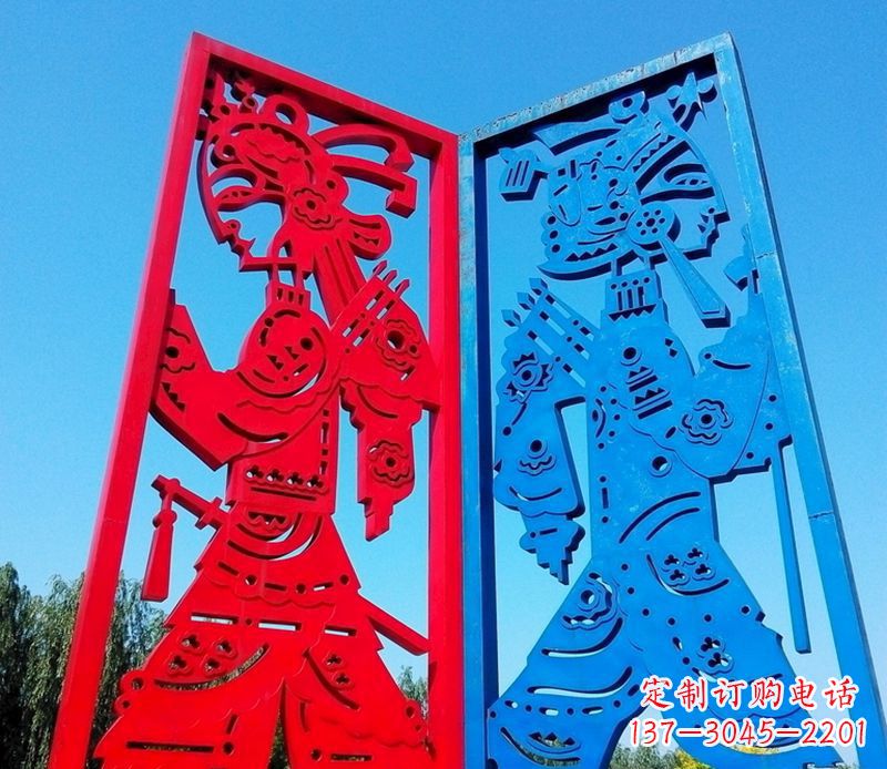 山西精美的皮影戏雕塑