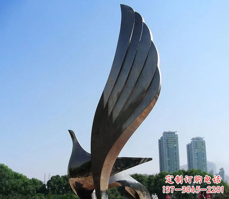 山西抽象翅膀雕塑不锈钢