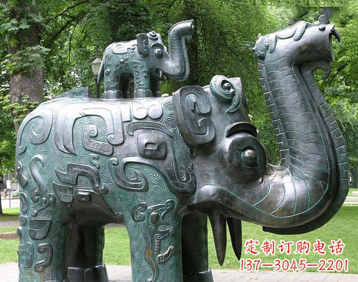 山西抽象大象铜雕