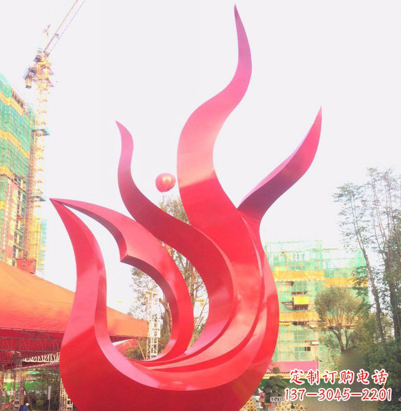山西抽象凤凰广场不锈钢雕塑