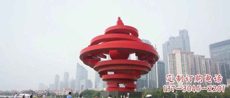山西火炬雕塑标志五月风光