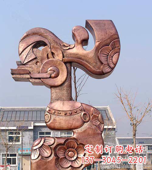 山西抽象皮影戏人物铜雕