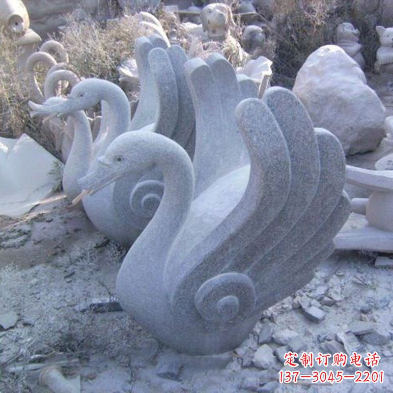 山西抽象喷水天鹅石雕