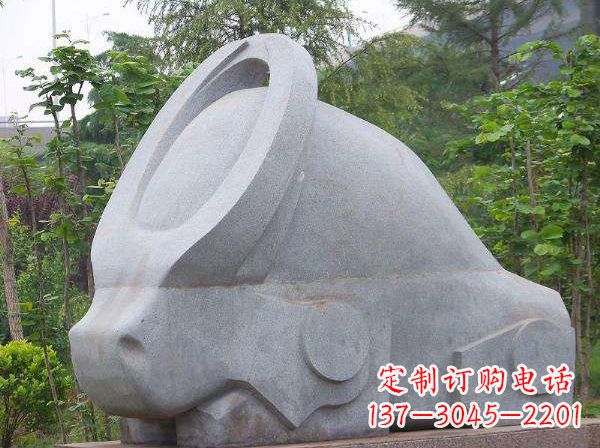 山西动物雕塑抽象石雕牛