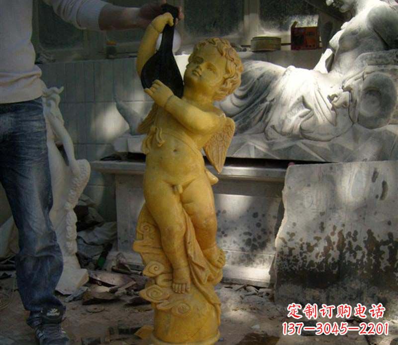 山西吹拉弹唱小天使石雕