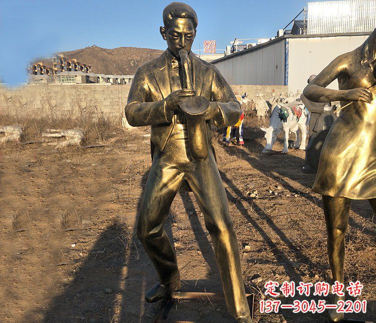 山西吹萨克斯音乐人物铜雕雕塑