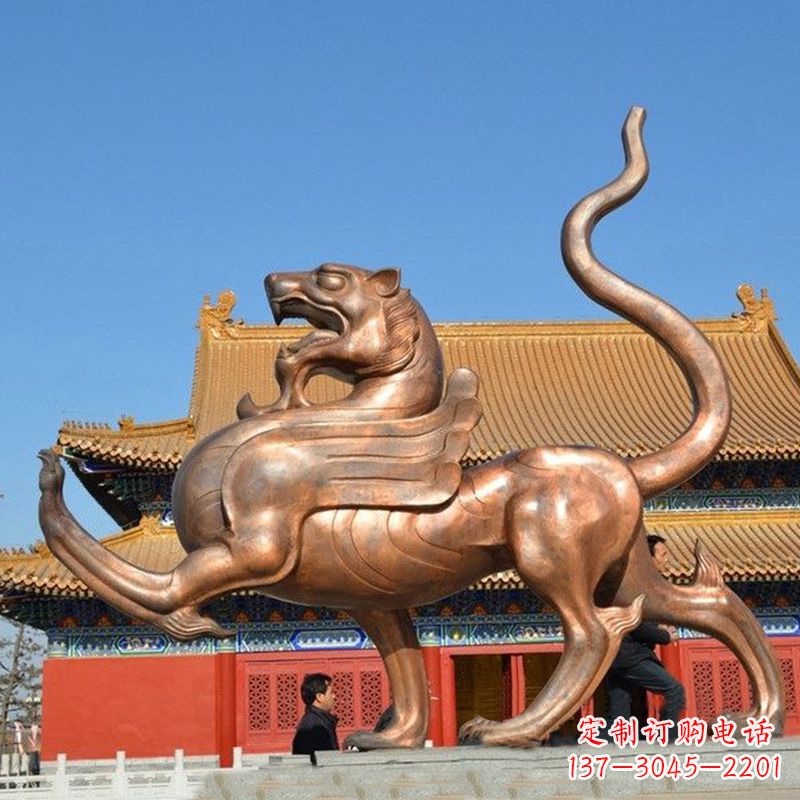 山西纯铜白虎雕塑-景区园林神兽中国传统文化动物雕塑