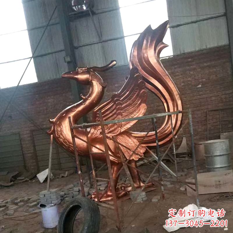 山西朱雀神兽纯铜陵光神君雕塑