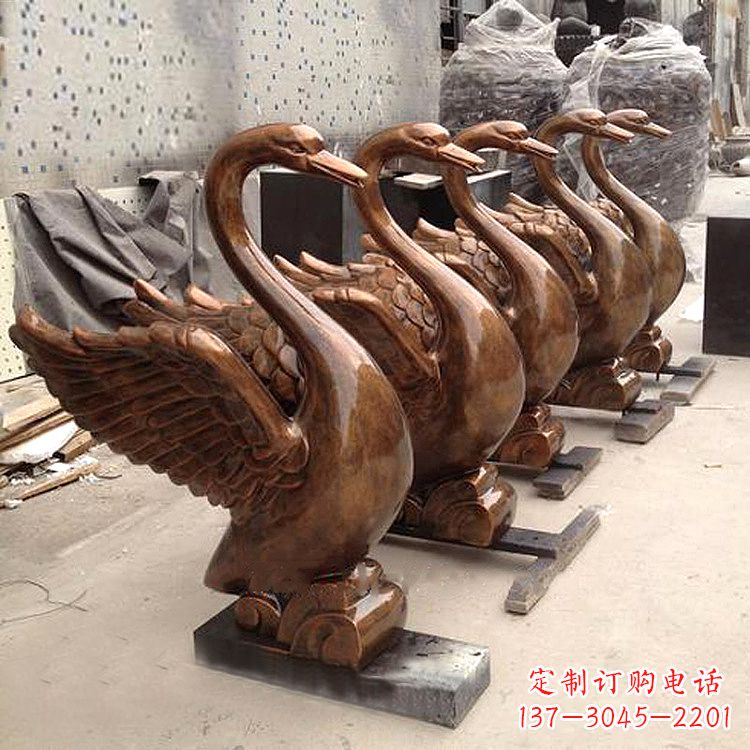 山西纯铜喷水天鹅雕塑