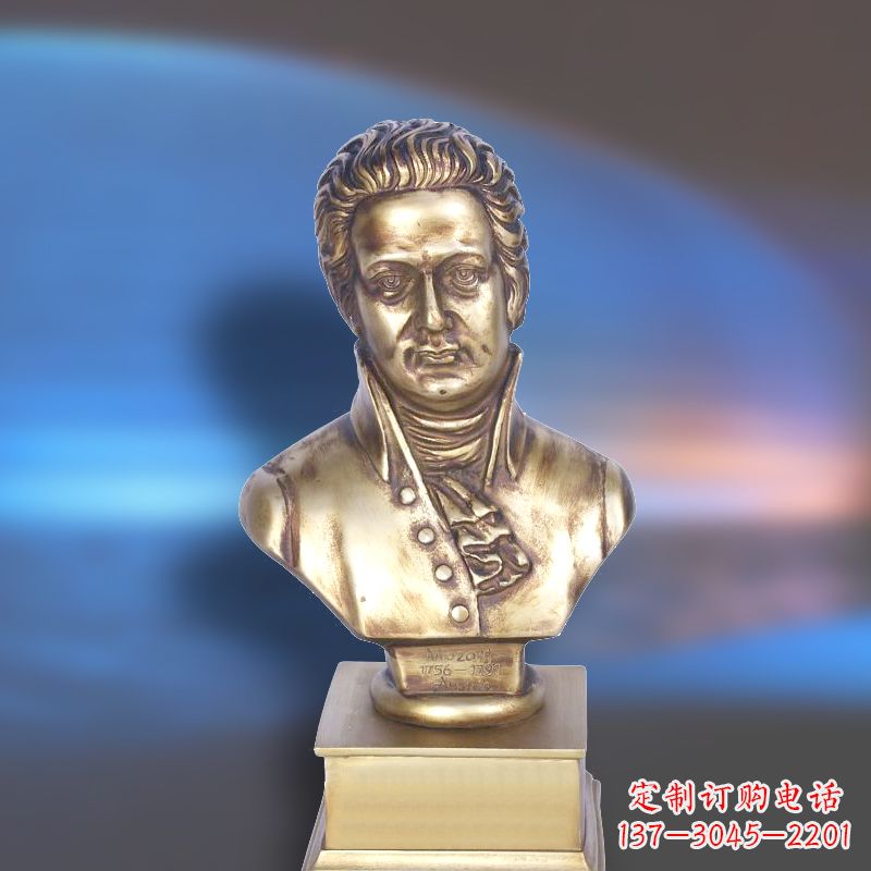 山西纯铜莫扎特头像雕塑
