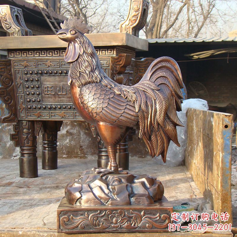 山西精美纯铜生肖鸡雕塑