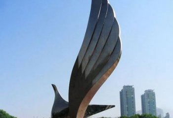 山西不锈钢翅膀雕塑象征着自由的美
