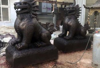 山西精美纯铜獬豸雕塑中国古代神兽雕刻之美