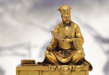 山西纯铜诸葛亮雕塑象征中国智慧