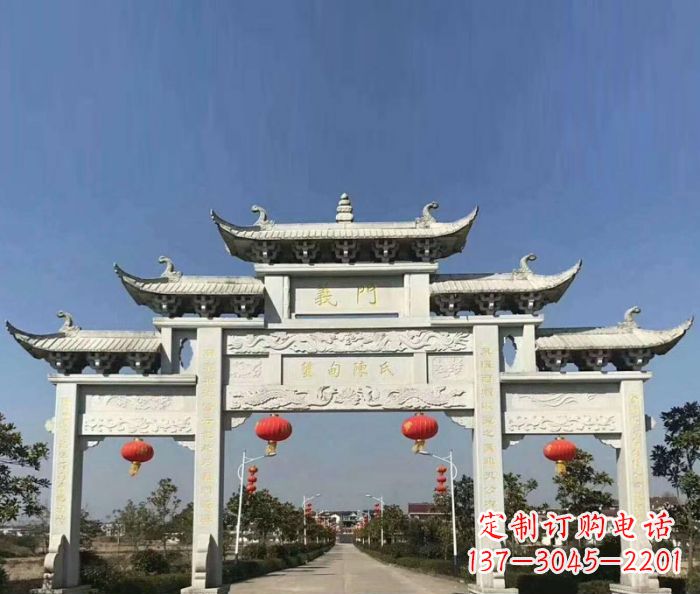 山西传承百年,村口牌楼雕塑的历史