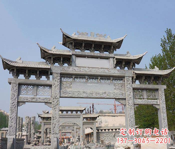 山西大理石牌坊雕塑传承中国古典文化