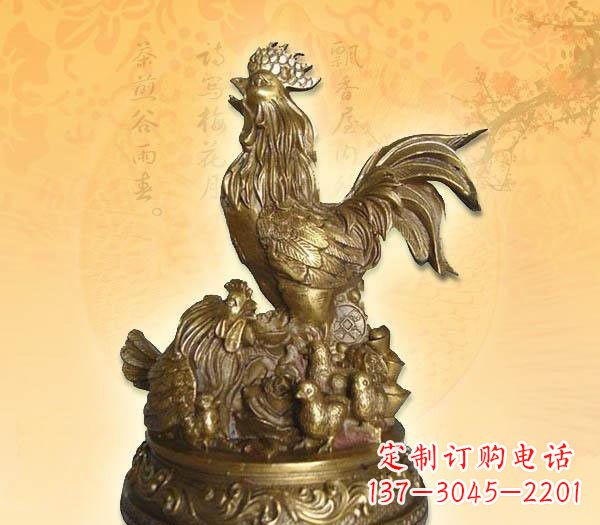 山西打鸣的公鸡铜雕