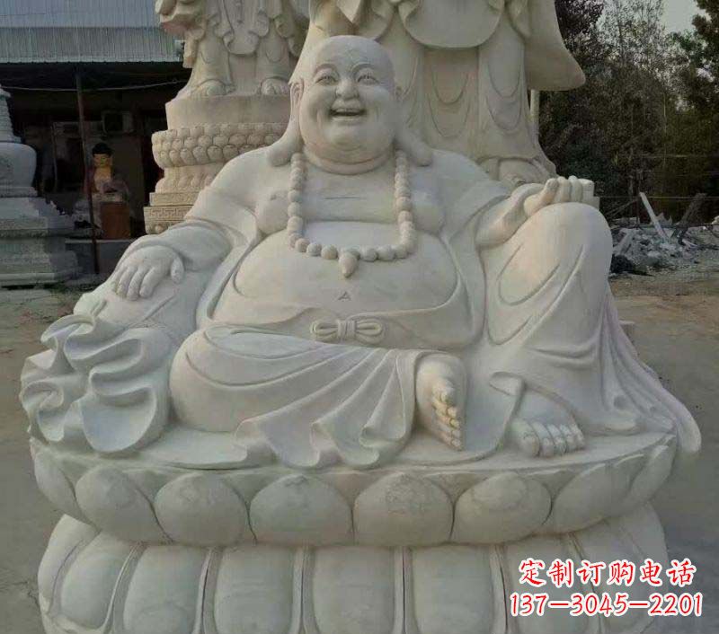 山西大理石布袋和尚雕塑