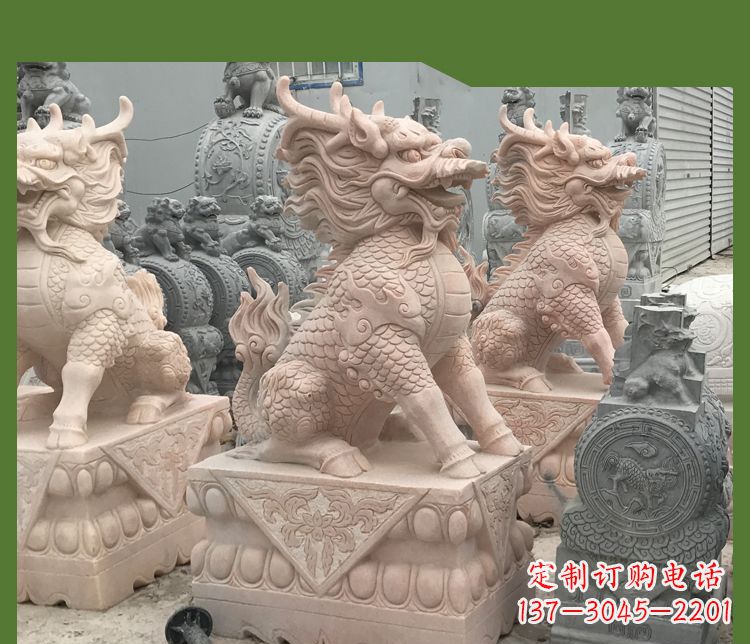 山西大理石踩球麒麟——传承古代神话的雕塑