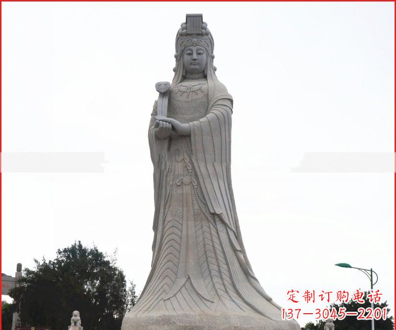 山西大理石大型妈祖神像雕塑