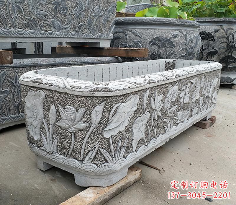 山西大理石菊花水缸雕塑