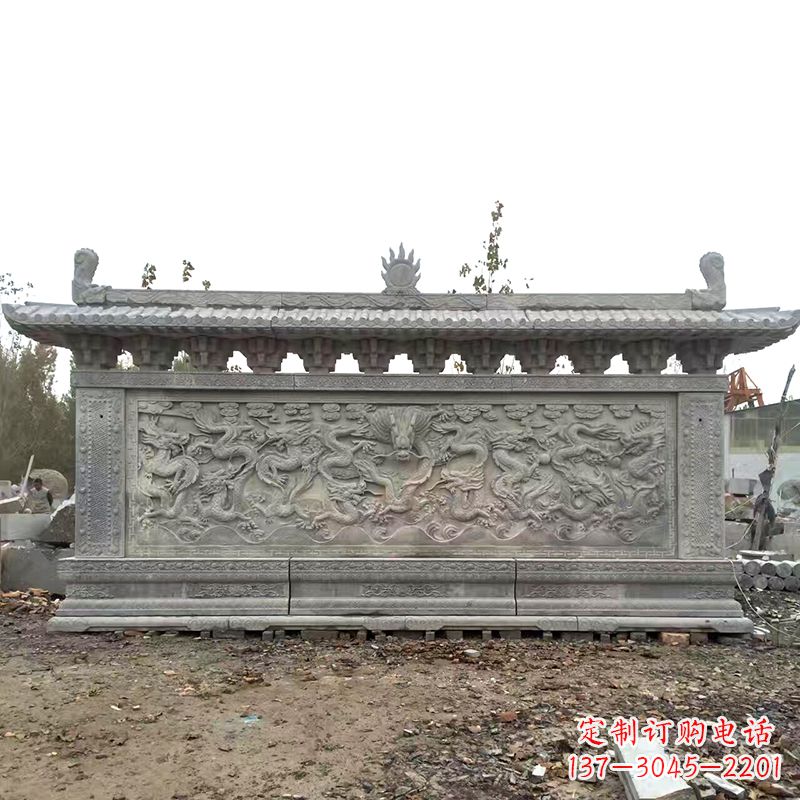 山西大理石影壁雕塑美丽的艺术精品