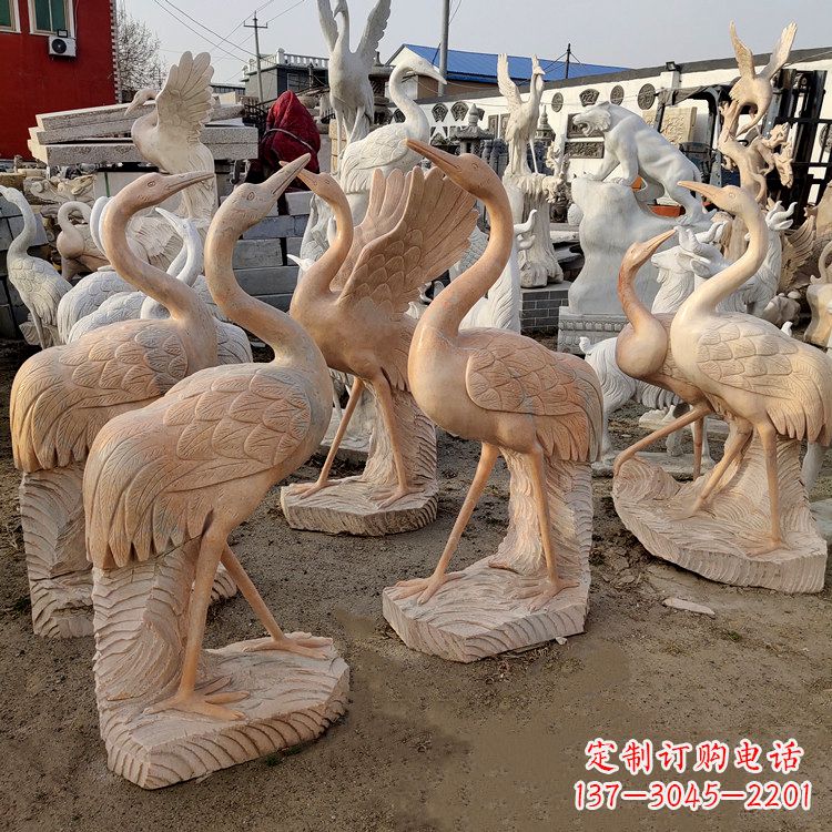 山西大理石雕刻仙鹤