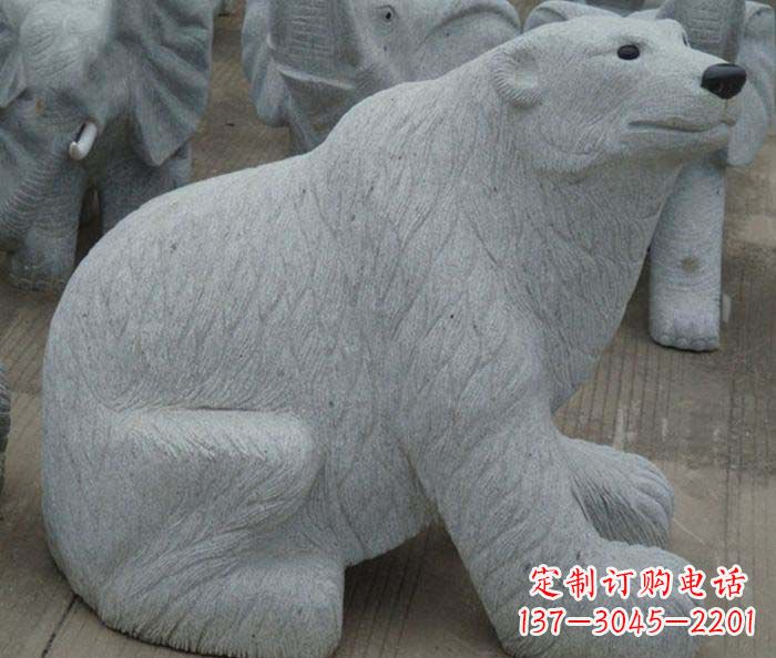 山西精美大理石雕刻的北极熊