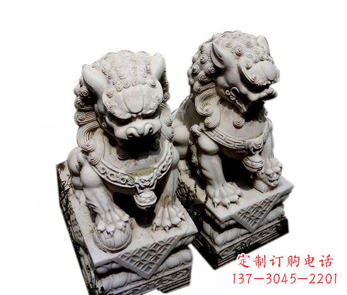 山西大理石仿古石狮子 (3)