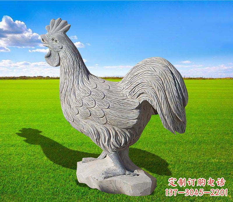 山西大理石公鸡雕塑精美的艺术瑰宝