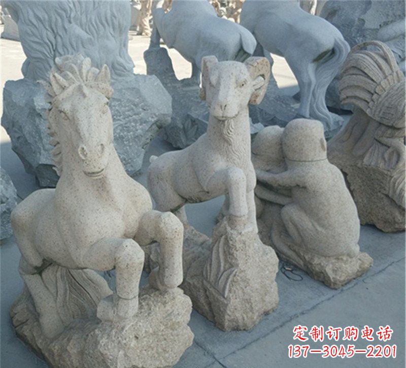 山西大理石公园动物雕塑