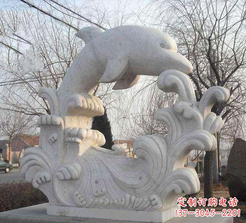 山西大理石公园景观海豚浪花