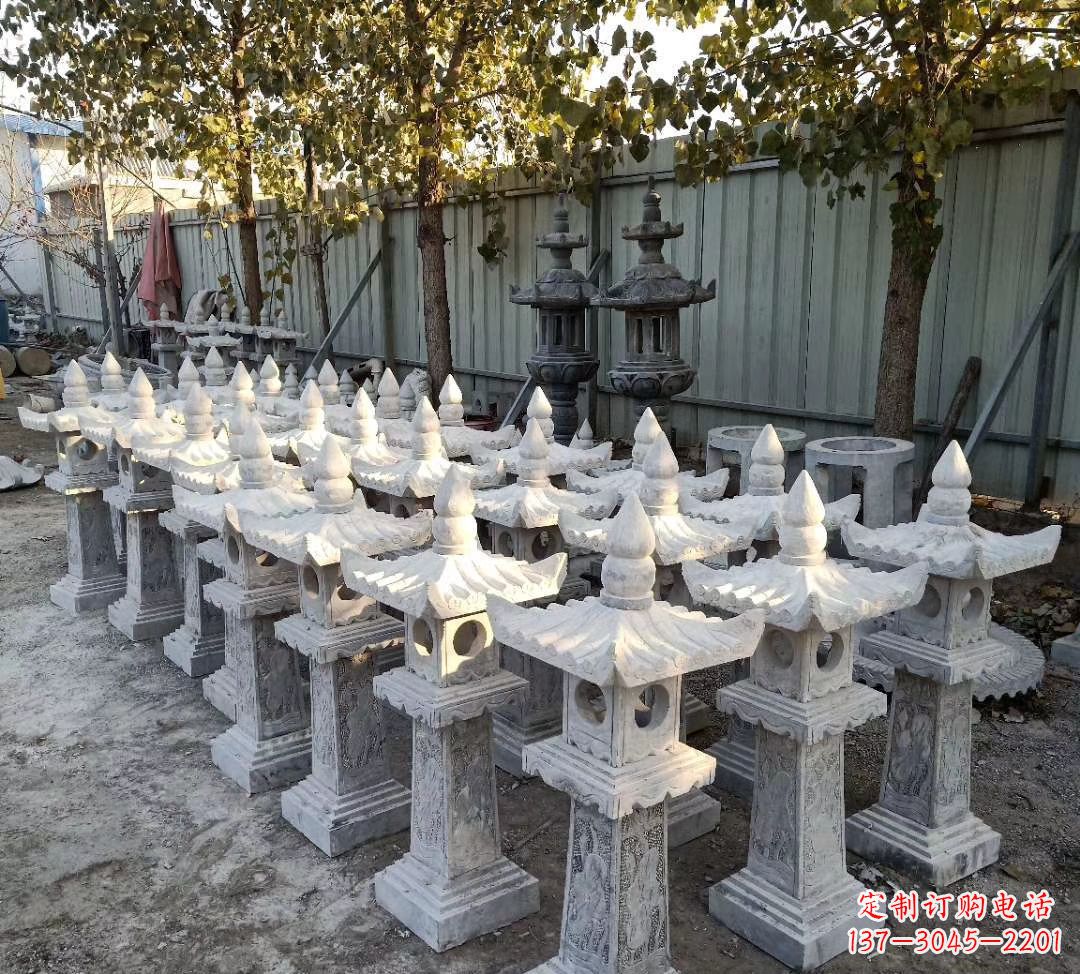 山西优雅摩登,大理石公园石灯雕塑