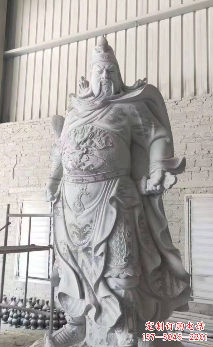 山西大理石关公石雕