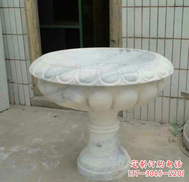 山西大理石花盆雕塑精美绝伦,艺术风采