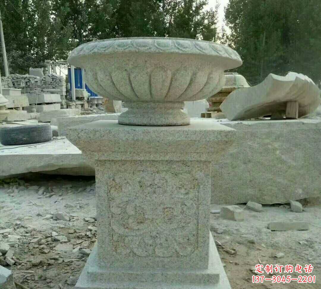山西大理石花盆雕塑