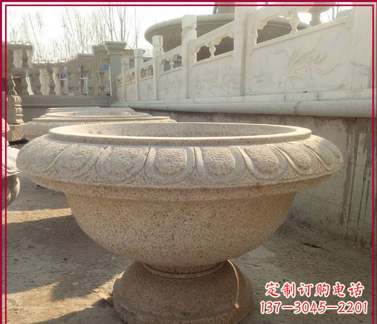 山西大理石花盆雕塑
