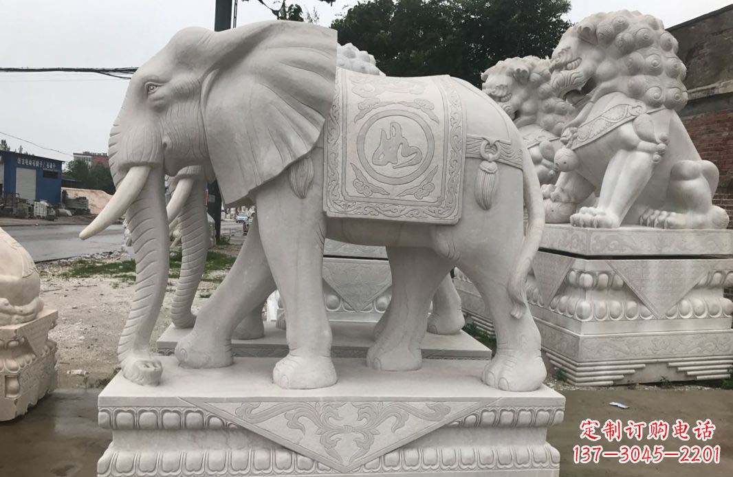 山西大理石大象雕塑