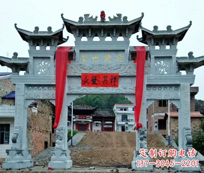 山西大理石景区石雕牌坊 (4)