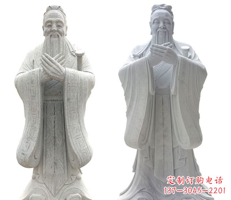 山西大理石孔子行教像古代名人石雕
