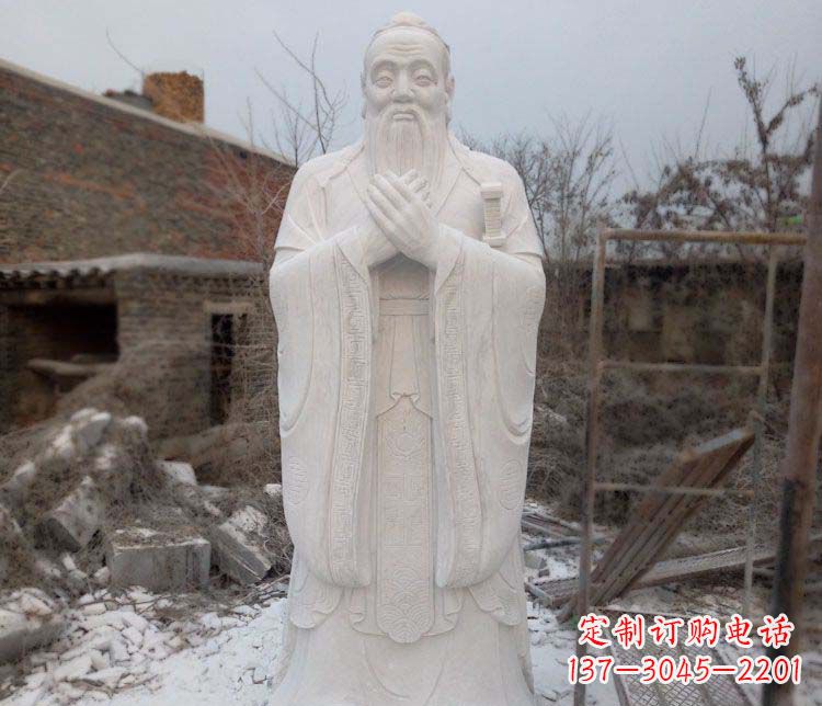 山西大理石孔子行教像古代名人石雕